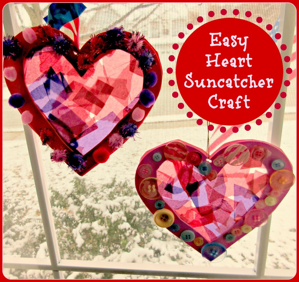 cute and easy heart suncatcher crafts for kids